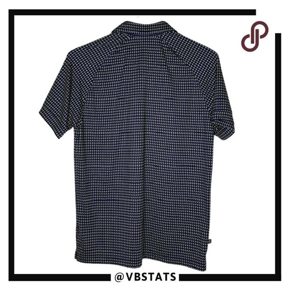 Mizzen + Main Men's Geometric Trim Fit Short Sleeve Polo Shirt Blue Small NWOT - Picture 5 of 11